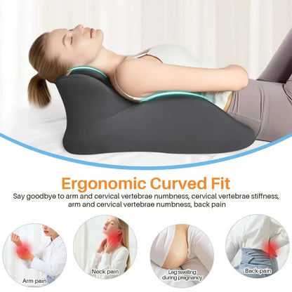 Multi-Positional Wedge Pillow - Memory Foam Ergonomic Prone Bed Pillow with Removable Cover