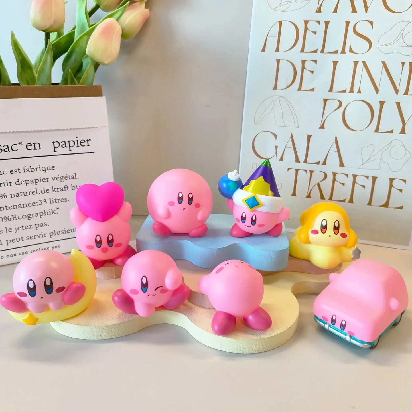 8pcs Kirby Anime Figure Set – Cute Pink Mini Figures for Kids’ Collectible Toys & Gifts