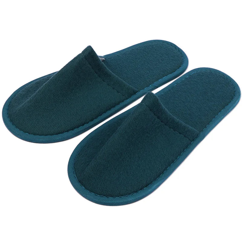 10 Pairs Plush Disposable Slippers - Soft Non-Slip Travel Hotel & Home Guest House Slides