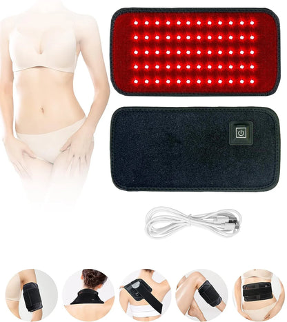 60 LED Red & Infrared Light Therapy Waist Belt 850nm 660nm Slimming Heat Pad for Back and Full Body Use