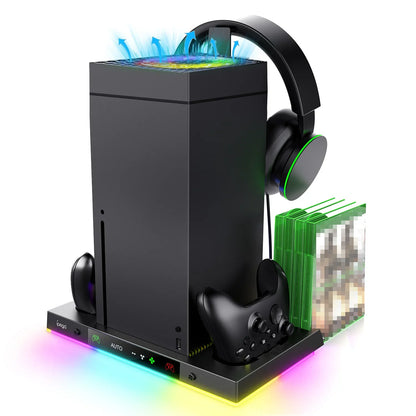 IPEGA Xbox Charging Dock with Cooling Fan & RGB Light – Smart Temperature Control Console Stand XBX024S