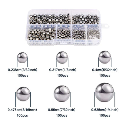 200-1000Pcs Precision Chrome Steel Bearing Balls - Assorted SAE Sizes 1/4" to 3/32" for Bicycle Repair & Mechanical Parts