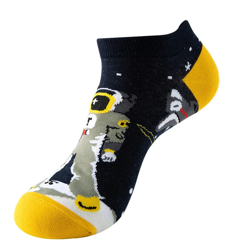 Combed Cotton Ankle Socks for Men & Women - Funny Beer, Fruit & Food Novelty Low Cut Socks (EU 38-43)