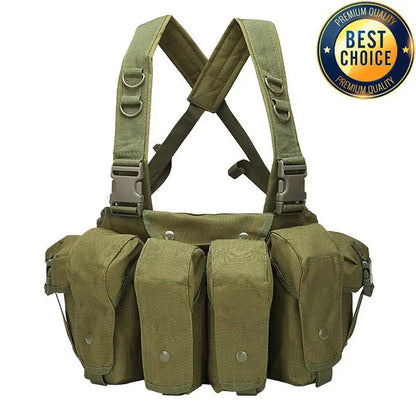 Tactical MOLLE Vest | Quick Release Hunting & CS Training Chest Vest with AK Belly Pockets