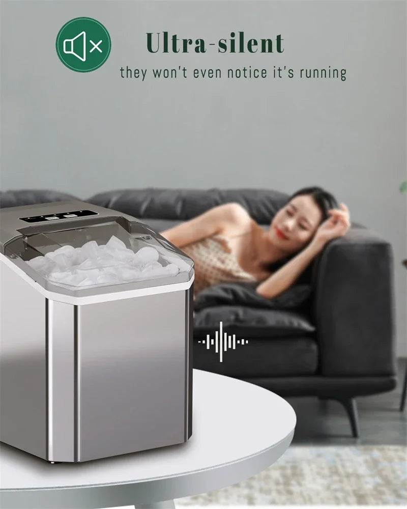 110V/220V Electric Ice Maker – Portable Automatic Bullet & Round Ice Cube Machine, Professional Use