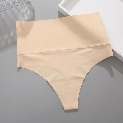 4PCS Seamless Ice Silk Panties Set for Women – Low Waist G-String, Soft Ultra-Thin Sexy Underwear Briefs