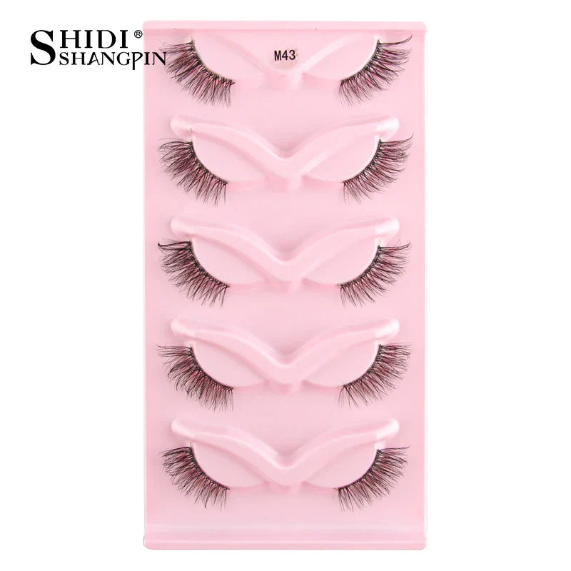SHIDISHANGPIN 3D Half Cat Eye Lashes – Natural Winged Fox Faux Mink Eyelashes for Makeup