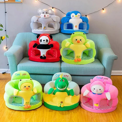 Cute Baby Sofa Support Seat Cover - Plush Toddler Learning Chair for Sitting, Feeding & Comfortable Baby Nest Cushion