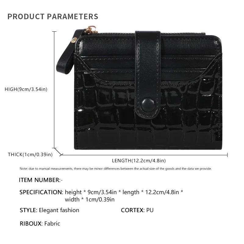 Elegant Women’s Multi-Card Wallet – Secure Double Zip PU Leather Clutch with Crocodile Texture and Stylish Storage