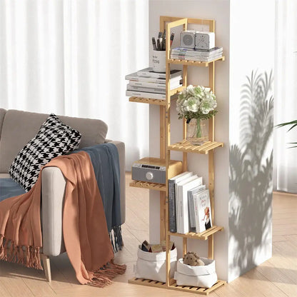Tall Bamboo Corner Plant Stand Rack – Multi-Tier Flower Holder Shelf for Indoor & Outdoor Use