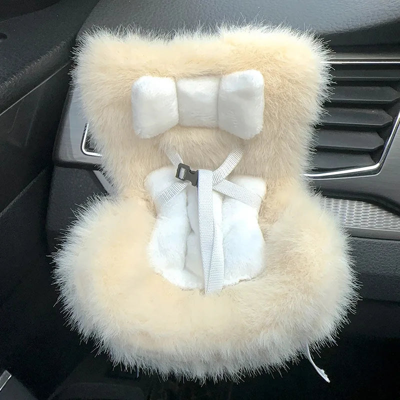 New 15-17cm Labubu Doll Safety Seat – Cute Doll Air Outlet Aromatherapy Decoration for Car Interior