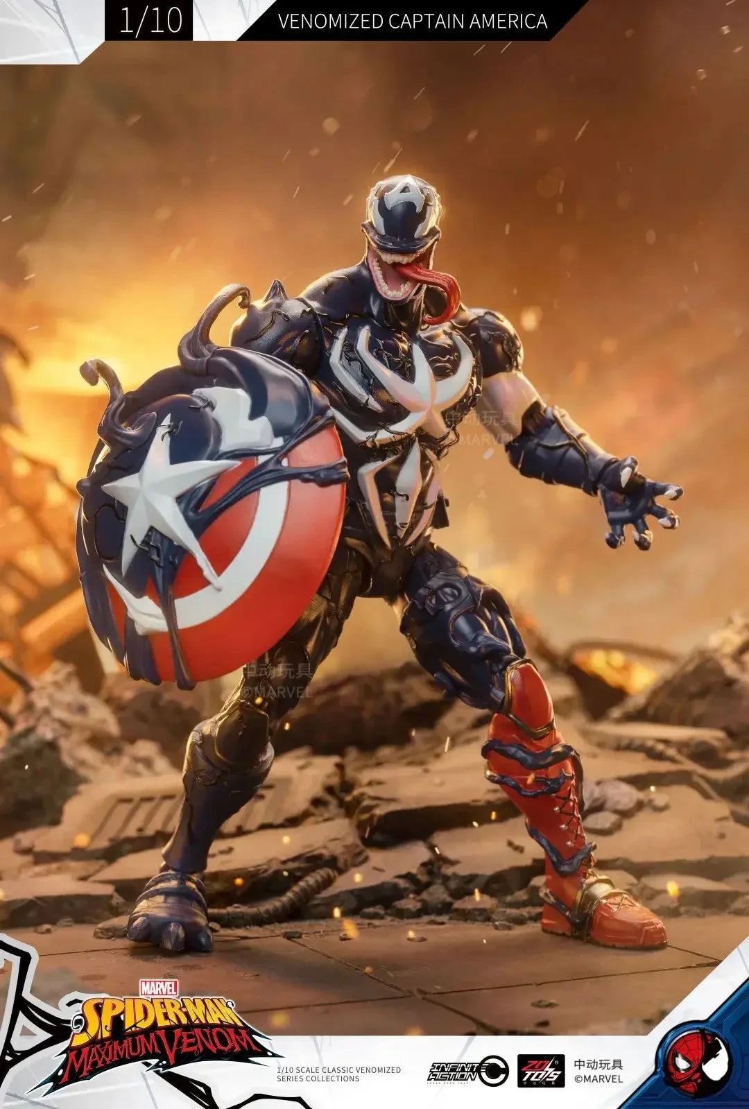 ZD 1/10 Marvel Legends Action Figures – Venom, Spider-Man, Iron Man, Thanos, Captain America, Black Panther Toy