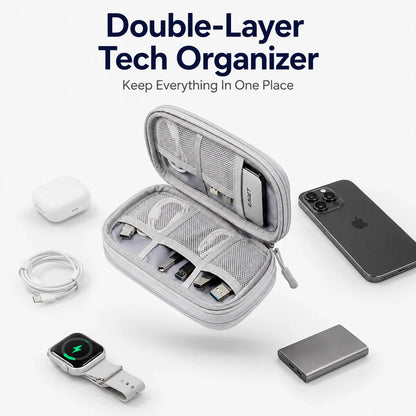 Travel Tech Organizer Bag - Portable Cable, Charger, Power Bank & SSD Storage Case for Electronics Accessories