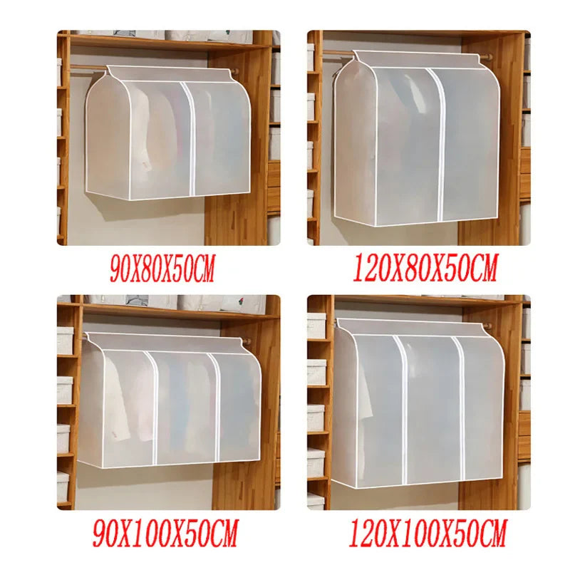 Transparent Clothing Dust Cover — Waterproof Hanging Garment Organizer for Dress & Wardrobe Storage