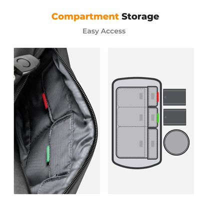 K&F CONCEPT 10L Camera Shoulder Bag - Lightweight Travel Sling Bag for Cameras & DJI Drones