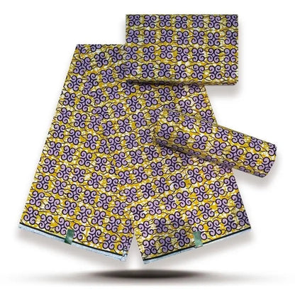 African Wax Print Fabric - 100% Cotton Nigerian Ankara Batik Material for Women’s Dresses