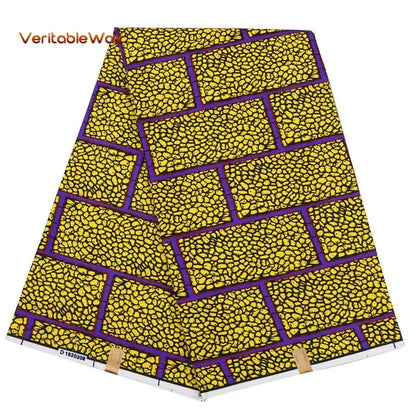 African Nigerian Batik Wax Print Fabric - High Quality Polyester Ankara Sewing Cloth A-7