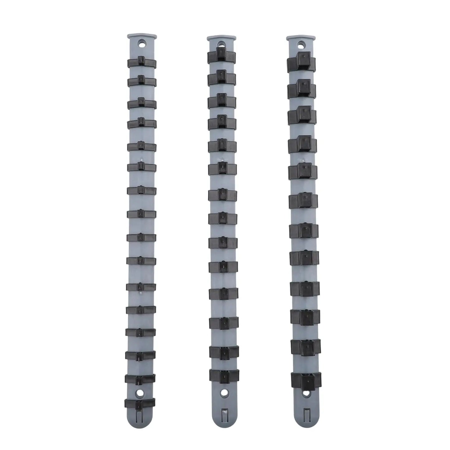 3Pcs Socket Organizer Set - 1/4 3/8 1/2 Inch Plastic Socket Tray Rail Rack Storage Holder