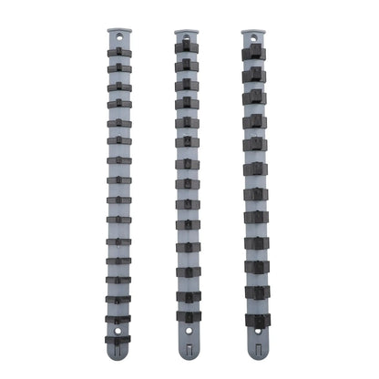 3Pcs Socket Organizer Set - 1/4 3/8 1/2 Inch Plastic Socket Tray Rail Rack Storage Holder