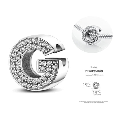 26 A-Z Alphabet Beads 925 Silver LOVE Letter Charms for 3mm Bracelets - CZ Zircon DIY Jewelry Gift