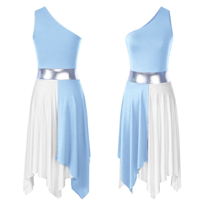 Women’s Liturgical Praise Dance Dress - Irregular Hem Modern Ballet Costume for Choir & Worship Performances