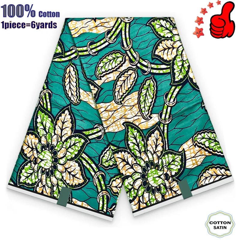 African Real Wax Fabric - High Quality 100% Cotton Ankara Pagne for Women’s Dresses