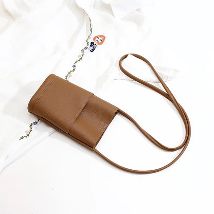 Luxury PU Leather Phone Bag - Custom Letter Crossbody Shoulder Purse for Women’s Fashion Travel & Daily Use