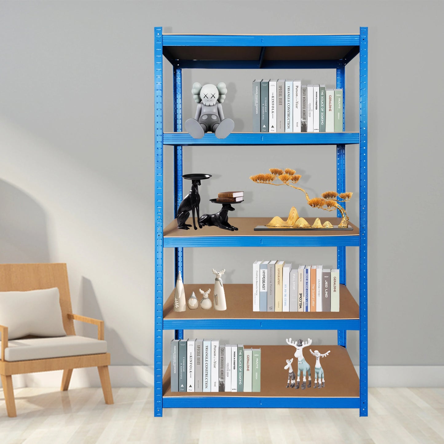 60"x28"x12" Heavy Duty 5-Tier Metal Storage Shelf Unit – Boltless Design, Easy to Assemble