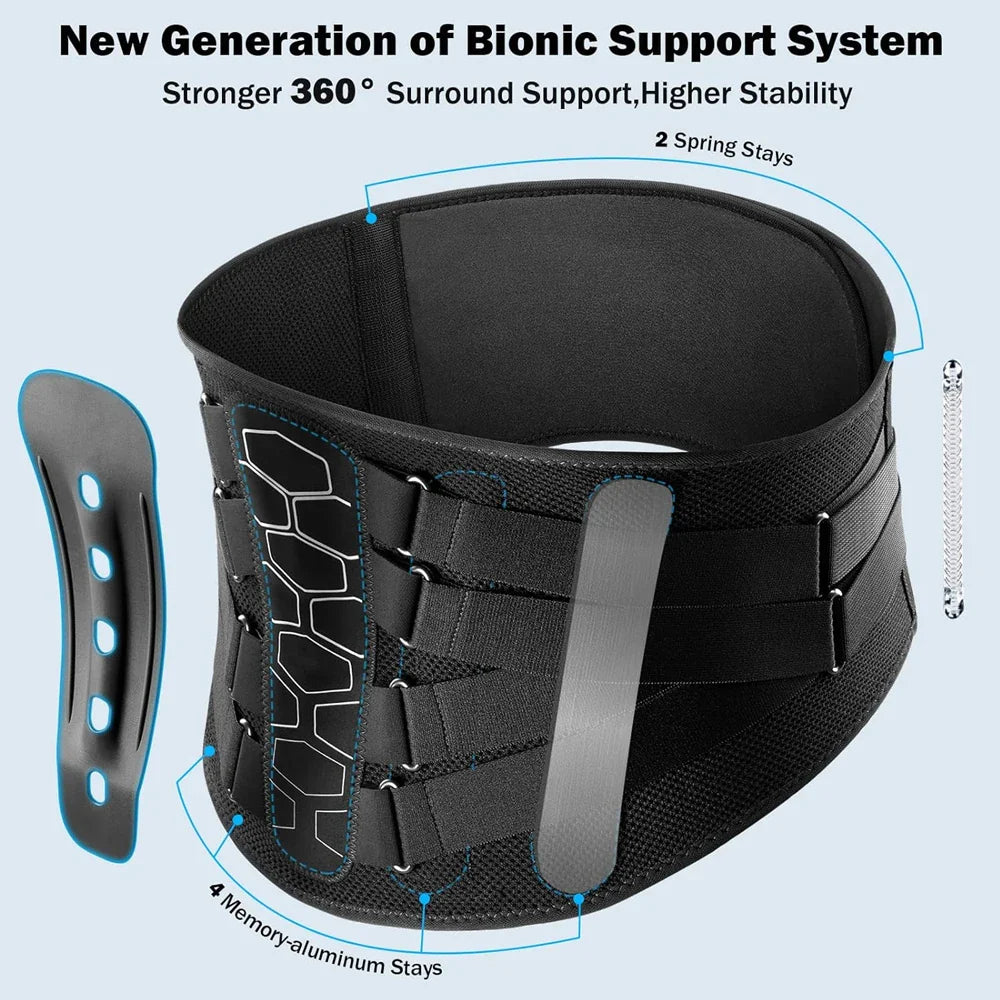 Lower Back Support Brace for Pain Relief – Adjustable Lumbar Support Belt for Work Lifting, Scoliosis & Waist Stabilization Comfort Wrap
