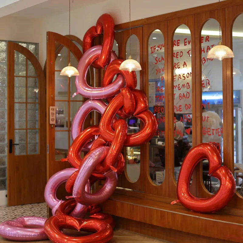 40-Inch Large Hollow Heart-Shaped Aluminum Foil Balloon – Wedding, Valentine’s Day & Birthday Party Decoration