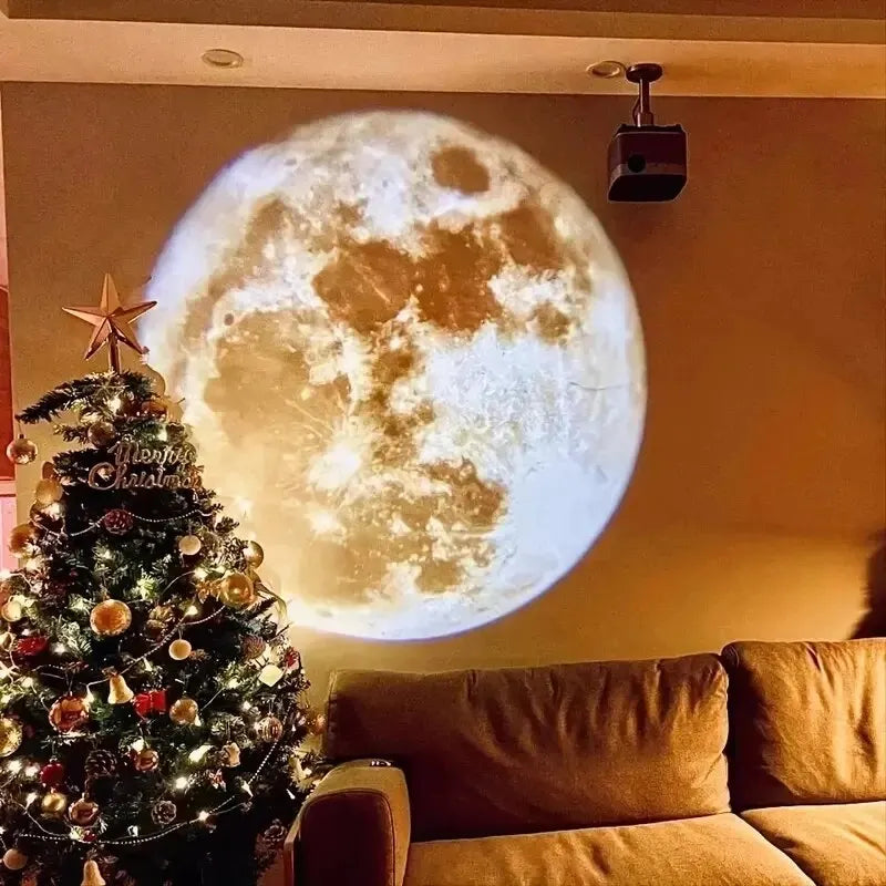 USB Moon & Earth Ceiling Projection Light - Galaxy Atmosphere Lamp for Bedroom Decor