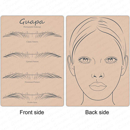 Silicone Practice Skin for Permanent Makeup — Double-Sided Latex Sheet with Brows Design for Hair Stroke Training