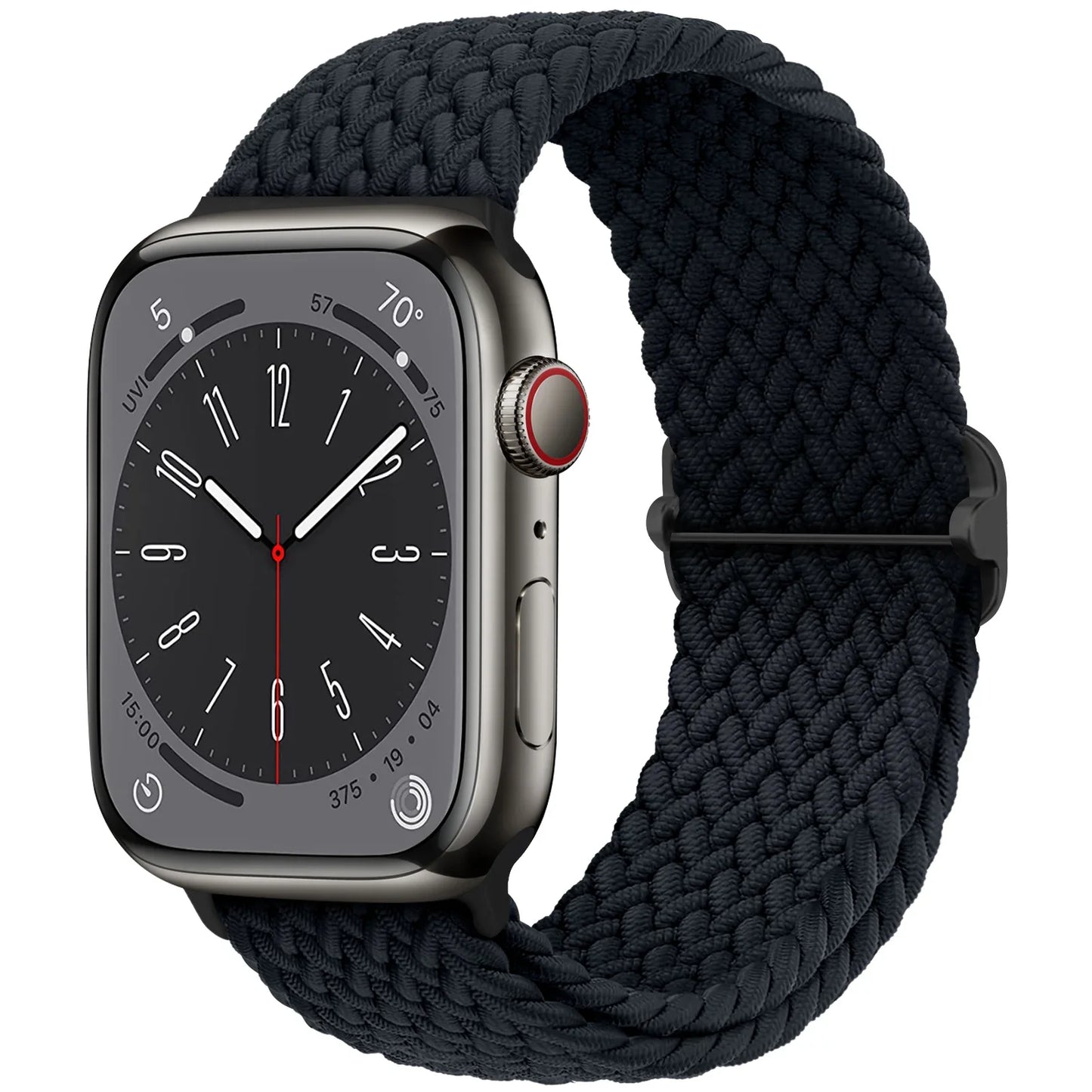 Braided Solo Loop Apple Watch Band – Adjustable Nylon Strap for iWatch Series SE, 4–8 & Ultra (40mm–49mm) Bracelet Wristband