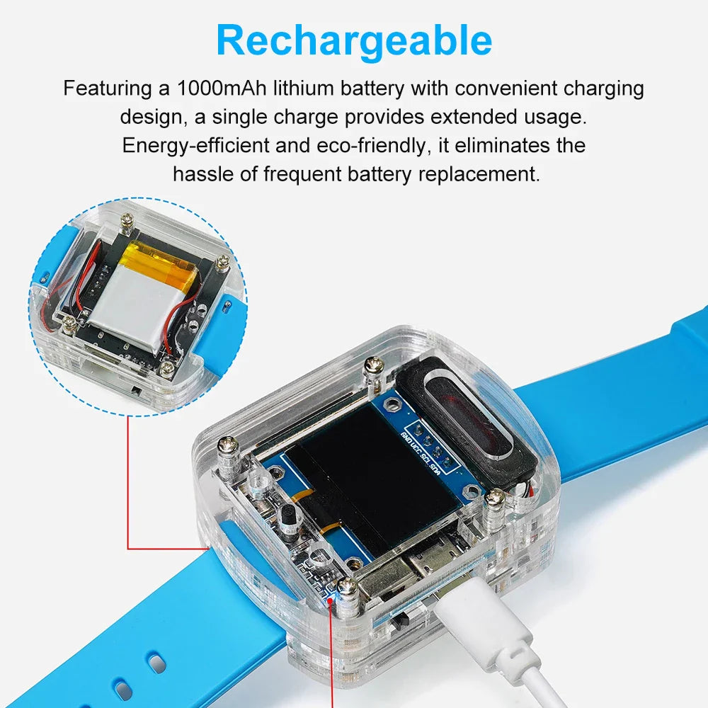 Xiaozhi AI Electronic Voice Watch Kit – ESP32-S3 N16R8 Development Board with OLED Screen for AI Robot