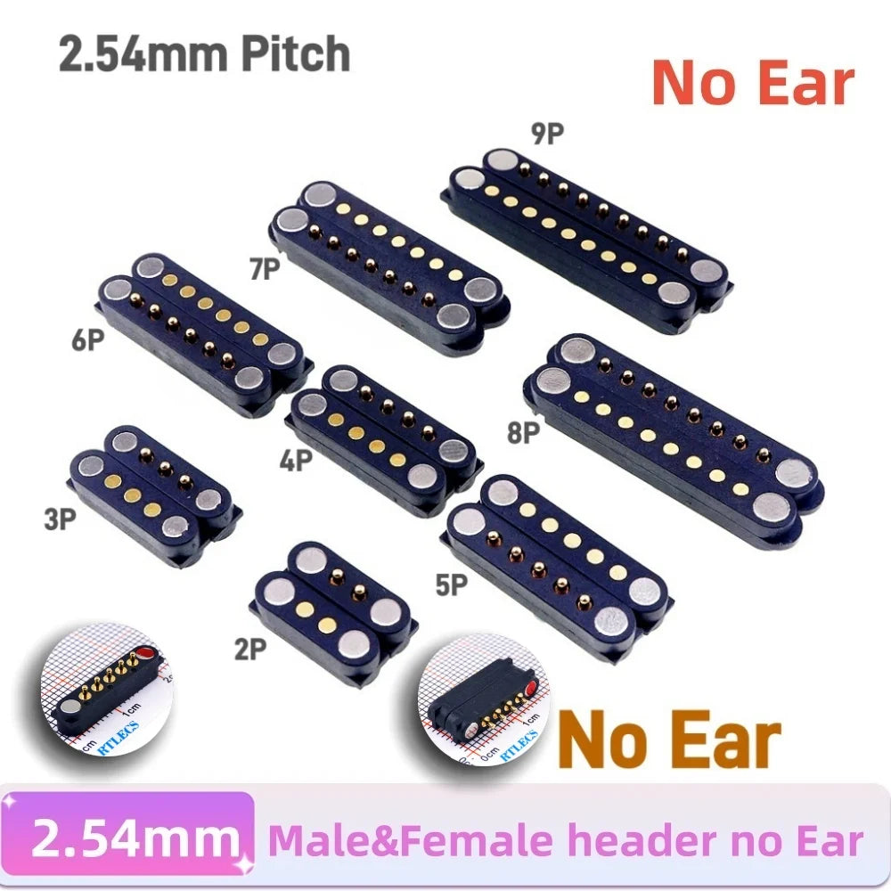 DC Magnetic Pogo Pin Connector - 2A Spring Loaded 2-9 Pin Male Female Power Socket