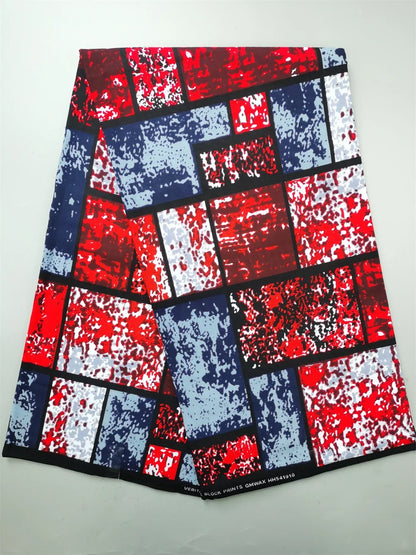 African Real Wax Ankara Fabric - 100% Cotton 6 Yards Nigerian Print Party Dress Sewing Material