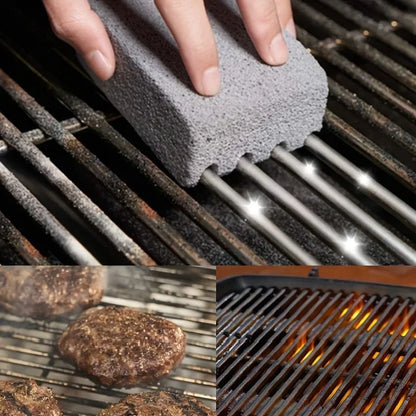 BBQ Grill Cleaning Pumice Brick Brush – Heavy Duty Barbecue Rack Scrubber for Outdoor Kitchen Grill Grease & Residue Removal