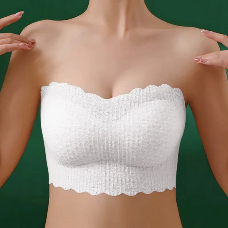 Women’s Seamless Strapless Bralette – Wireless Push-Up Tube Top Bra, Invisible Support Lingerie for Wedding & Everyday Wear