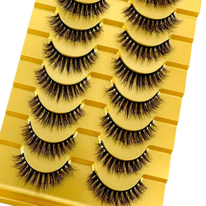 5/10 Pairs 3D Mink False Eyelashes – Wispy Handcrafted Full Strip Short Natural Lashes for Makeup