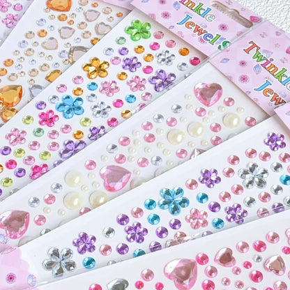 Glitter Face Rhinestone Stickers - Kids Eye & Face Diamond Jewels for Festival Makeup, Parties & Creative Looks