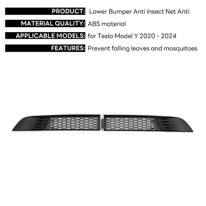 Tesla Model Y 2020-2024 Lower Bumper Anti-Insect Net – Dustproof Front Vent Grille Cover