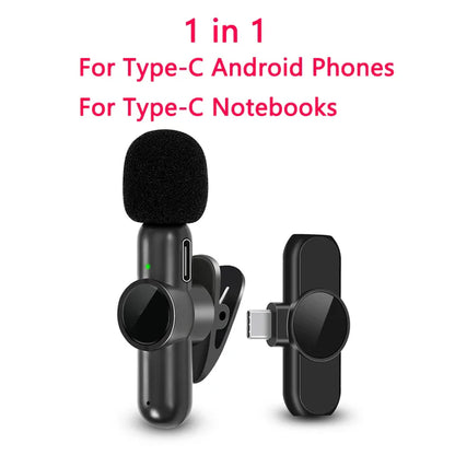 K61 Wireless Lavalier Microphone – Mini Mic for iPhone, iPad, Android, Laptop, and Live Streaming