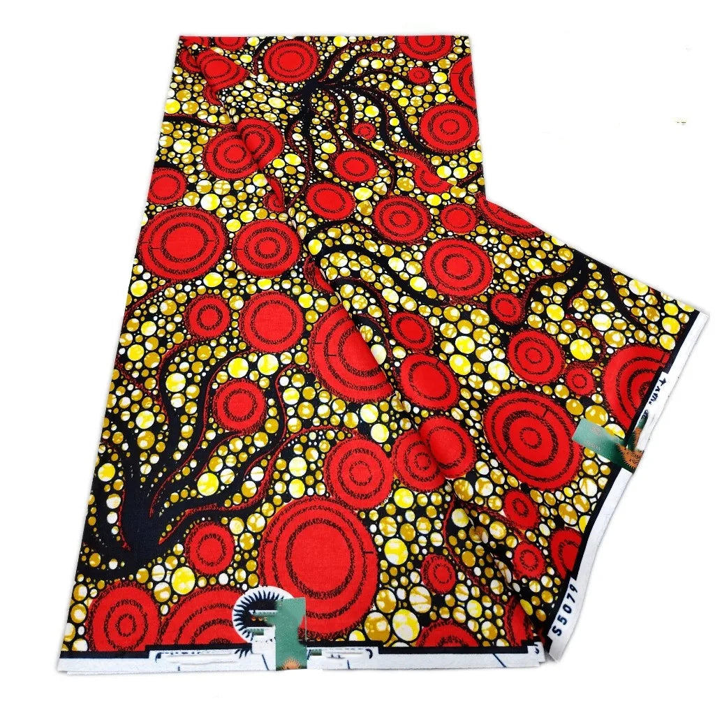 African Real Print Ankara Wax Fabric - Soft 100% Cotton Pagne 6 Yards