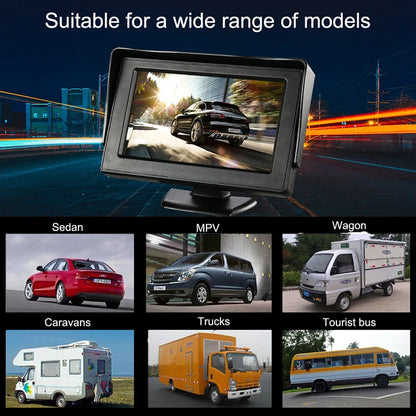 4.3" Car Rear View Monitor – Easy-Install Reversing Camera for Parking System & Vehicle Safety
