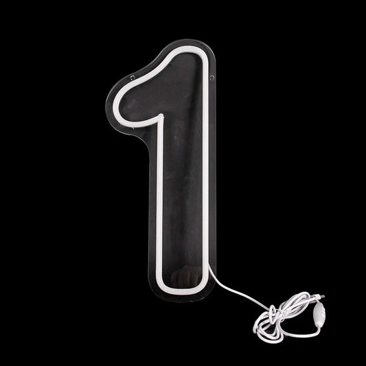 Numbers Neon Sign 0–9 – Acrylic LED Birthday, Wedding & Business Wall Decor with Switch