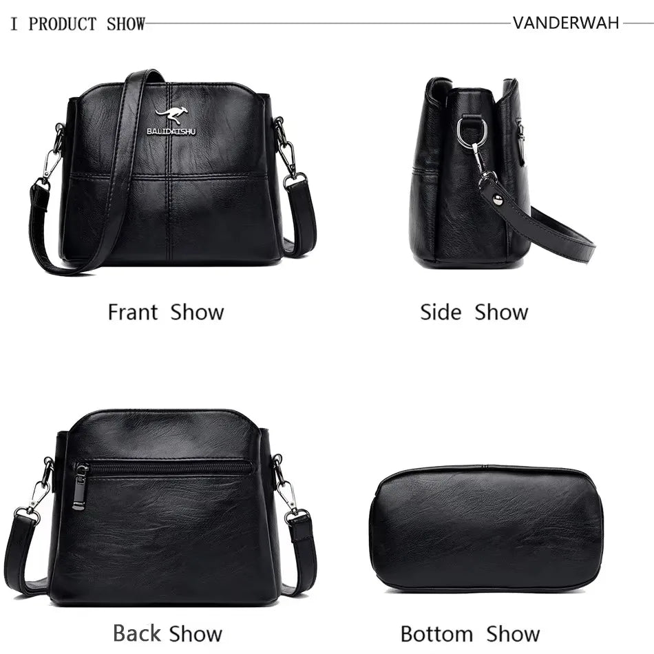 Luxury Women’s Leather Handbag – Large Capacity Shoulder & Crossbody Designer Bag