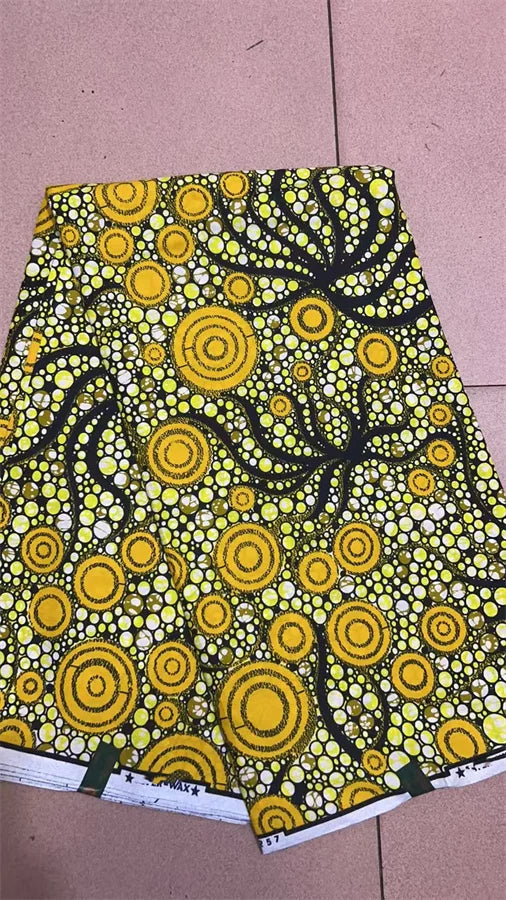African Ankara Wax Print Fabric - 100% Cotton Soft Nigerian Real Wax Material for Women’s Party Dresses