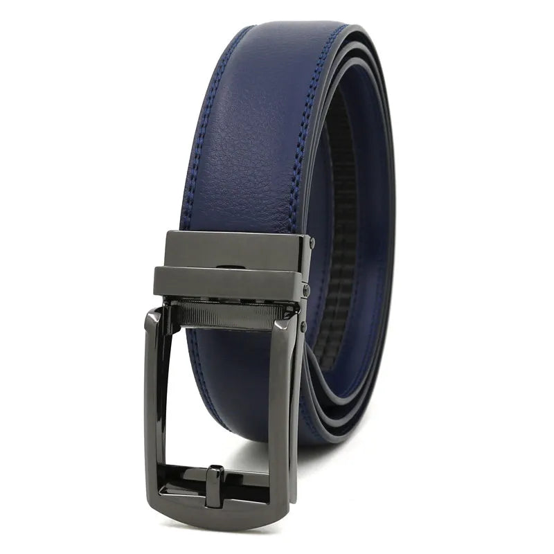 Genuine Leather Men’s Belt - Cowhide Luxury Automatic Buckle Business Casual Designer Waist Belt