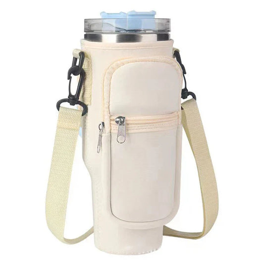Water Bottle Carrier Bag for Stanley 40oz – Holder with Phone Pocket & Adjustable Strap, Stanley Cup Accessory