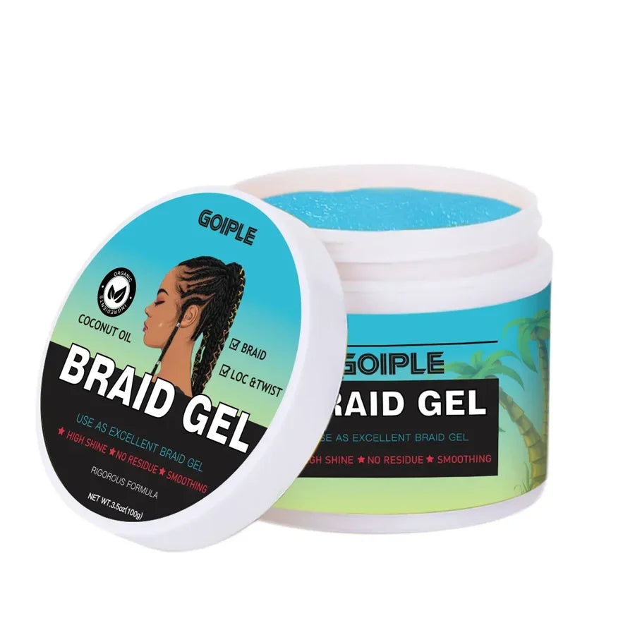 Tea Tree Mint Braid Styling Gel 100g - Edge Control, Frizz Smoothing & Loc Styling Pomade